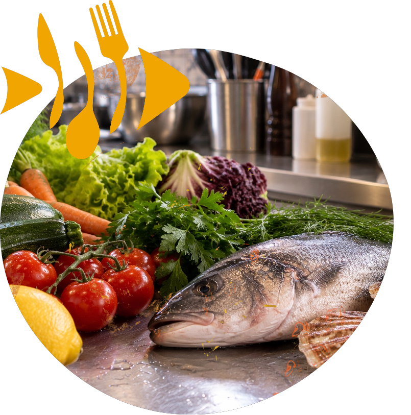 Produits frais et de saison en cuisine